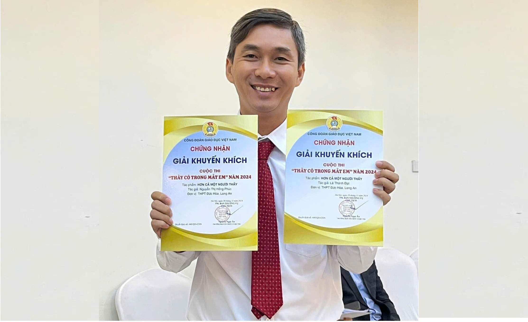 🎉 TRƯỜNG THPT ĐỨC HOÀ ĐẠT GIẢI KHUYẾN KHÍCH CUỘC THI "THẦY CÔ TRONG MẮT EM 2024" 🎉